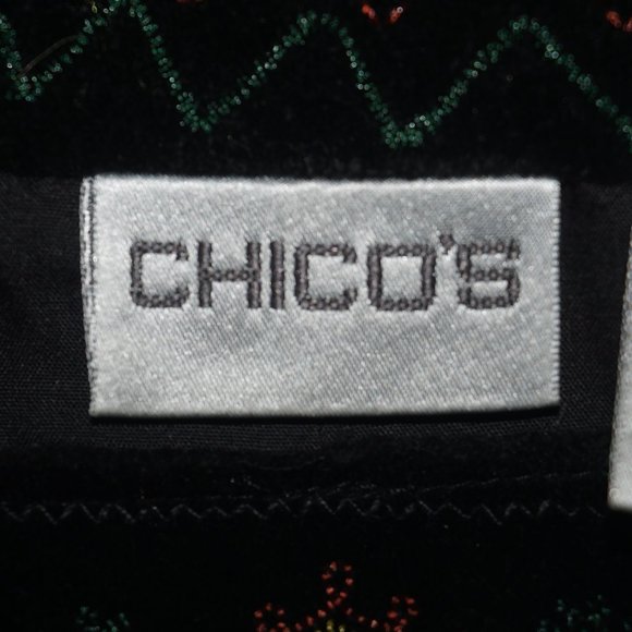 Chicos Velvet Embroidered Grommet Jacket 0 - Picture 8 of 12